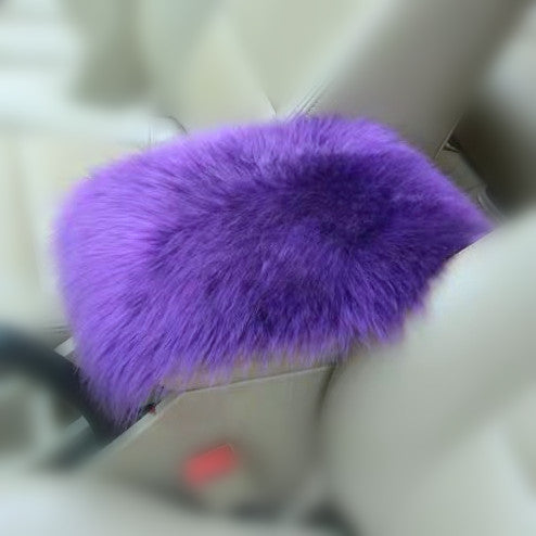 Genuine Wool Sherpa Car Center Console Cover-purple