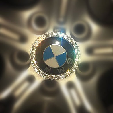 Bling BMW LOGO Stickers for Tire wheel Center Caps Emblem Decal Made w/ Rhinestone Crystals