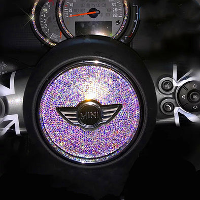 AB Crystal Bling MINI Bedazzled Steering Wheel Sticker for Mini Cooper Countryman Clubman F55 F56 F54