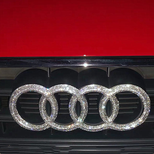 AUDI Bling LOGO Front or Rear Grille Emblem Decal w/ Rhinestone Crystals Custom Made