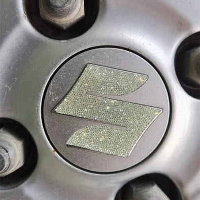 Bling Suzuki LOGO Stickers for Tire wheel Center Caps Emblem Decal Made w/ Rhinestone Crystals