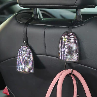 AB Crystal Multicolored Bling Car Seat Hooks Hanger