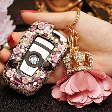 Multi-color Bling Car Key Holder with Rhinestones for BMW - Carsoda - 1