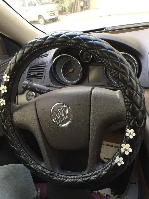 Daisy Print Car Steering Wheel Cover