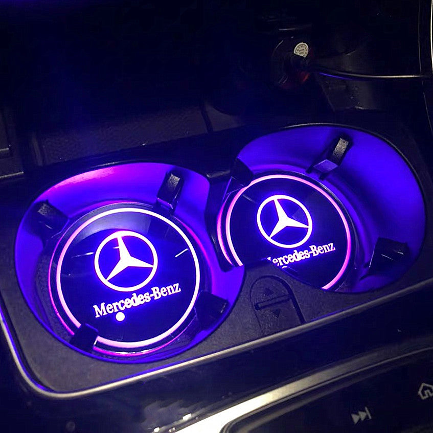Mercedes Benz LED illuminating Cup Coaster (USB charged- 7 colors changing)