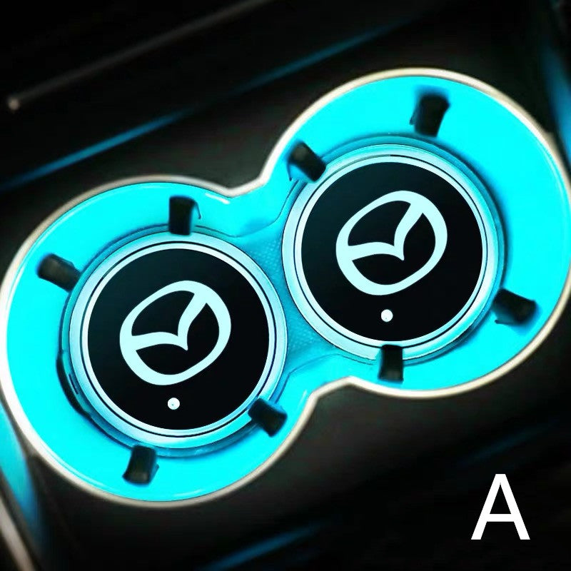 Mazda LED illuminating Cup Coaster (USB charged- 7 colors changing)