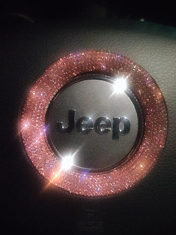 Pink Bling Jeep Emblem Decal for Steering Wheel LOGO Sticker