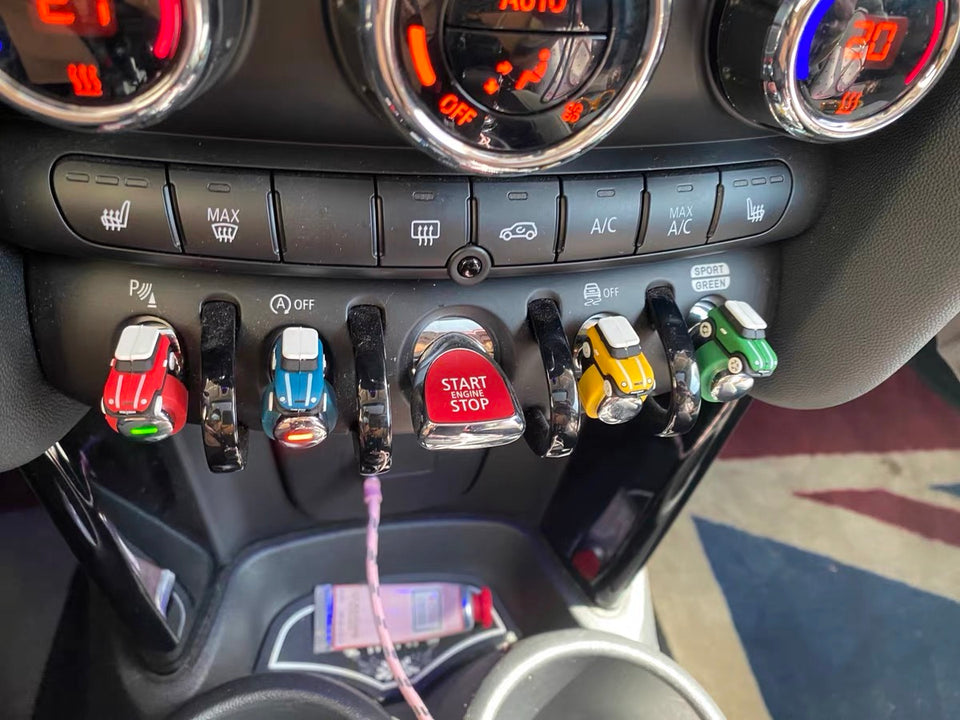 Mini Cooper Center Console AC Control Buttons Ring Decorations - Mini