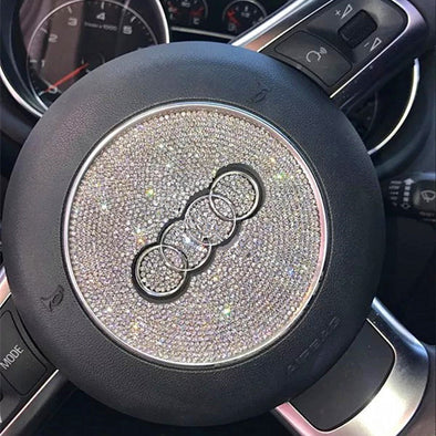 Bling Audi Emblem for Steering Wheel LOGO Sticker Decal