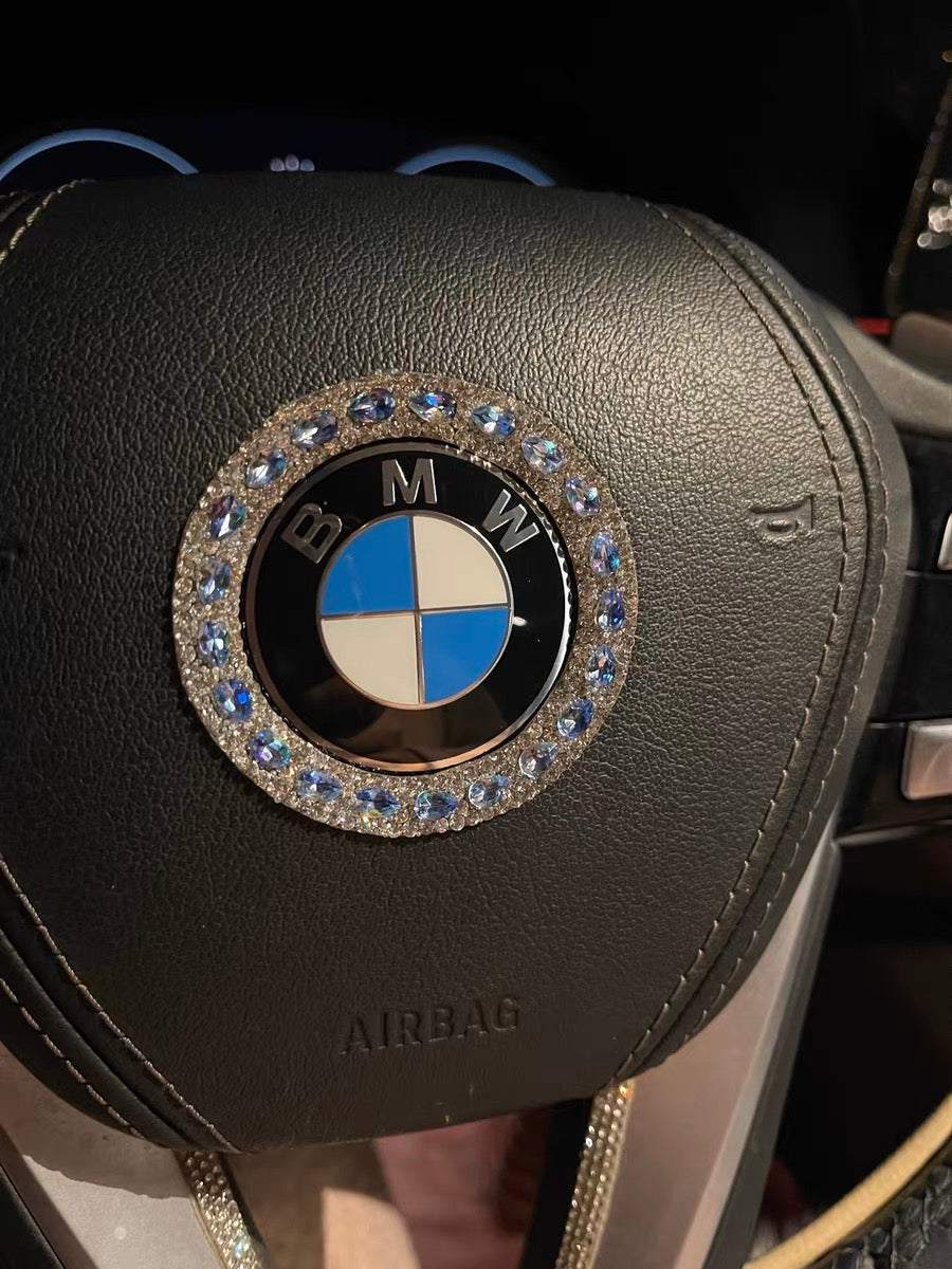 kwmobile Dekorationsfolie, Lenkrad Sticker für BMW Car Wheel Logo