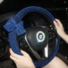 Glitter Sparkly Steering wheel cover with Bow-- Pink, Purple, Gray, Blue or Red