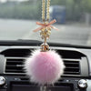 Bling Car Rear View Mirror Hanging Badge and Pom pom - Carsoda