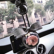 Rose in Glass Car Charm Hanging Ornament 