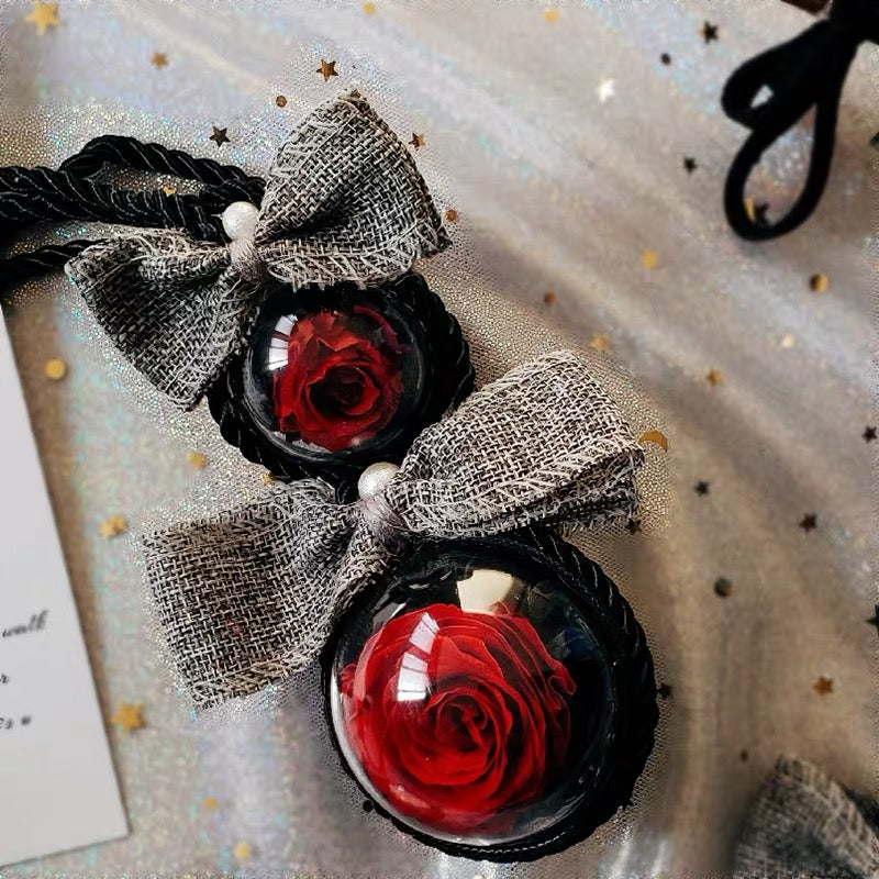Rose in Glass Car Charm Hanging Ornament 