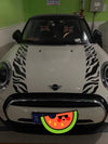 Tiger Zebra Print BMW Mini Hood Engine Stripes Sticker Decal- Cooper Countryman Clubman