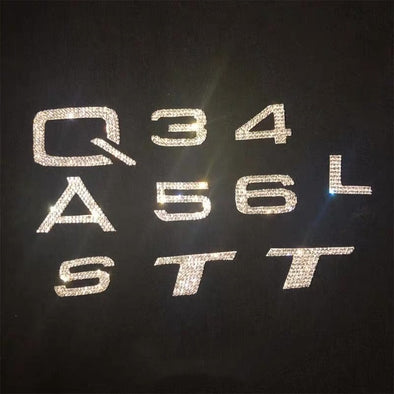 AUDI Rear Trunk Model Make Symbol Bling stickers Decal -Q 3 5 A 7 TT etc