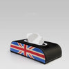 Car Tissue Holder Box with Union Jack Checkers patterns Great for Mini cooper
