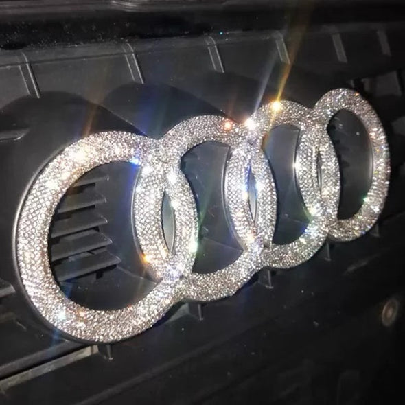 Bling One-piece easy to install AUDI LOGO Decal for Front Grille or Rear Trunk Emblem