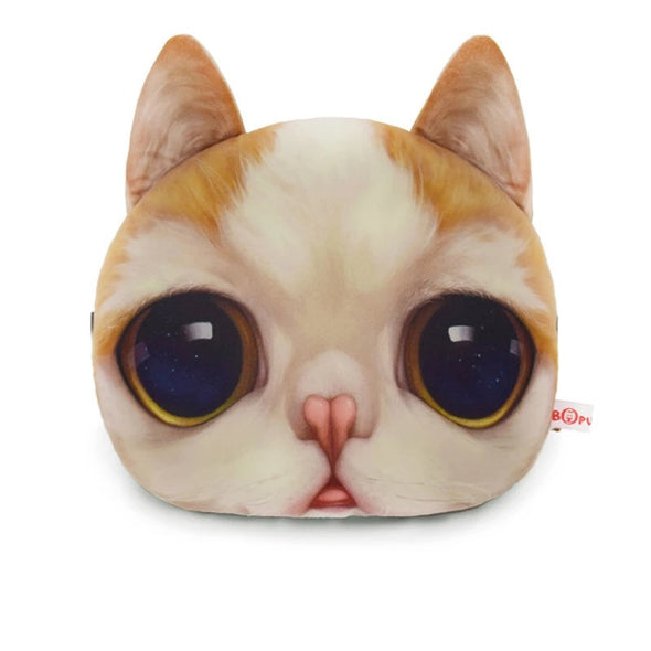 Cat Meow Headrest Pillow- Yellow Kitty