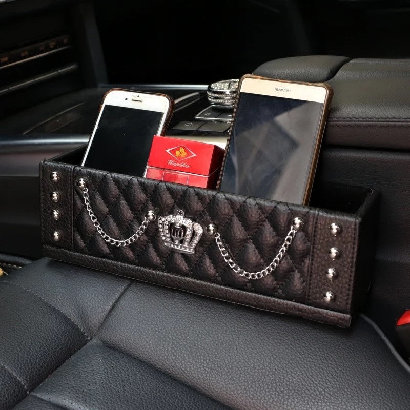 Car Seat Gap Container Organizer Filler with Bling Crown