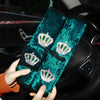 Emerald Car Steering wheel cover, seat belt cover, Hand Brake & Gear Shift Cover with bling Crown