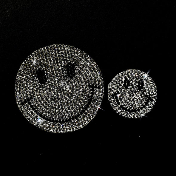 Bling Smiley Face Smile Happy Sunny Sticker Decal (set of 2)
