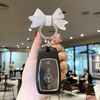 Mercedes Benz Leather Car Key Fob Holder Cover and Bling Bow or  Mouse Ear Pendant C E A GLC class