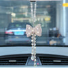 Car Charm Ornaments-Bling Crystal Bow for Rearview Mirror - Carsoda