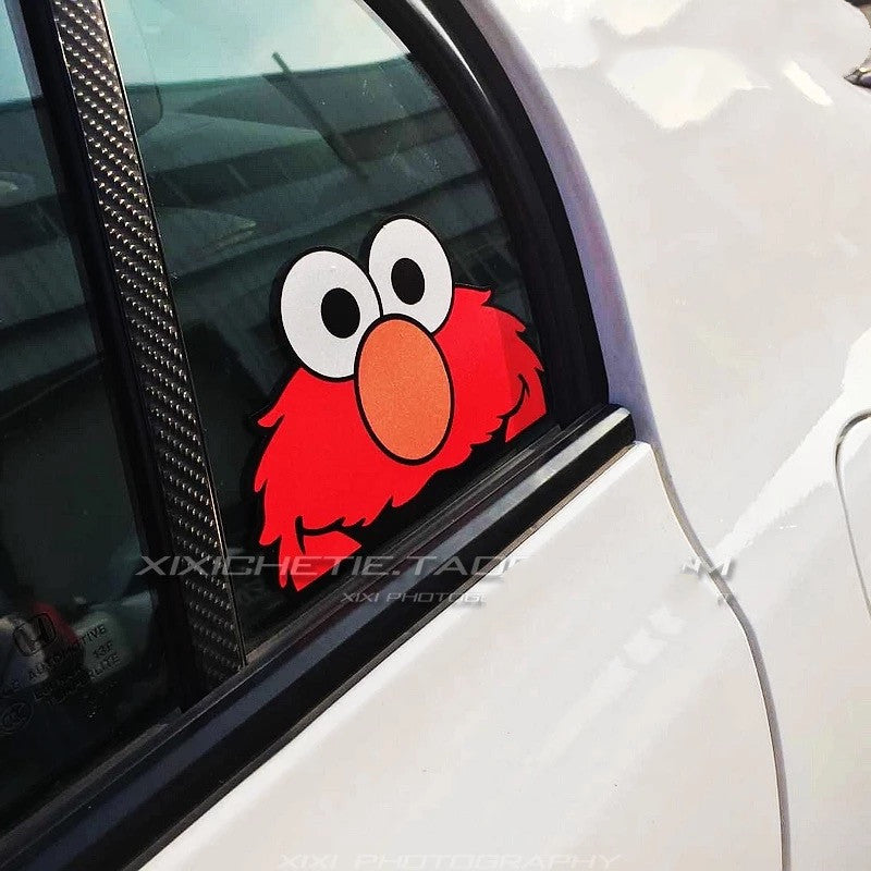 Funny Car Decal Peeking Elmo sticker