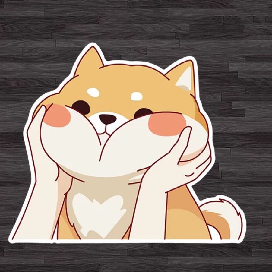 Funny Akita dog Puppy Cartoon Car Decal Sticker