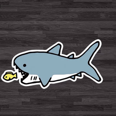 Aesthetic Shark eats fish Funny Cartoon Car Decal Sticker