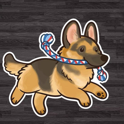 German Shepherd Dog Puppy Funny Cartoon Car Decal Sticker