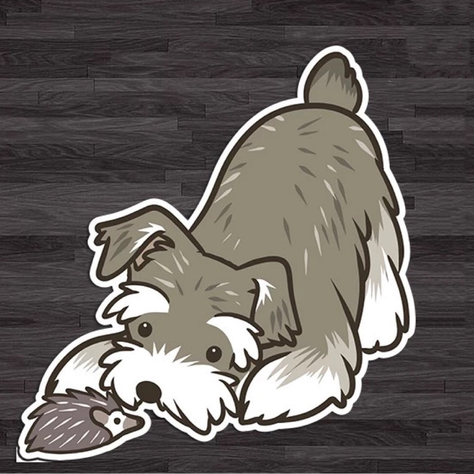Schnauzer Dog Puppy Funny Cartoon Car Decal Sticker