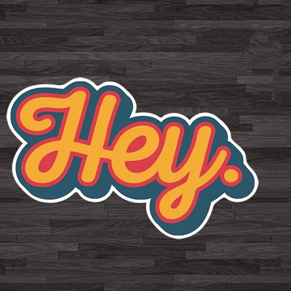 Aesthetic HEY say hi Funny Cartoon Car Decal Sticker
