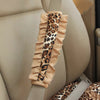 Leopard Cheetah Steering wheel cover and/or Matching seatbelt cover with Ruffles