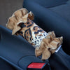Leopard Cheetah Steering wheel cover and/or Matching seatbelt cover with Ruffles