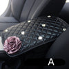 Customized Car Center Console Cover with Flower and Rhinestones - Carsoda - 2
