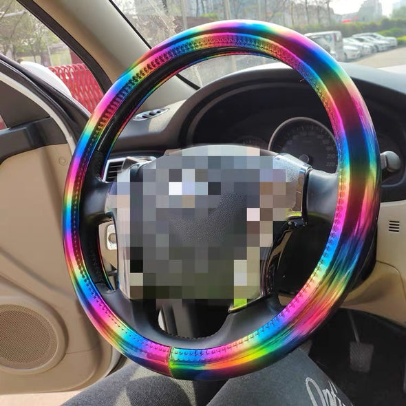 Rainbow Glittering Steering wheel cover LGBT car accessories