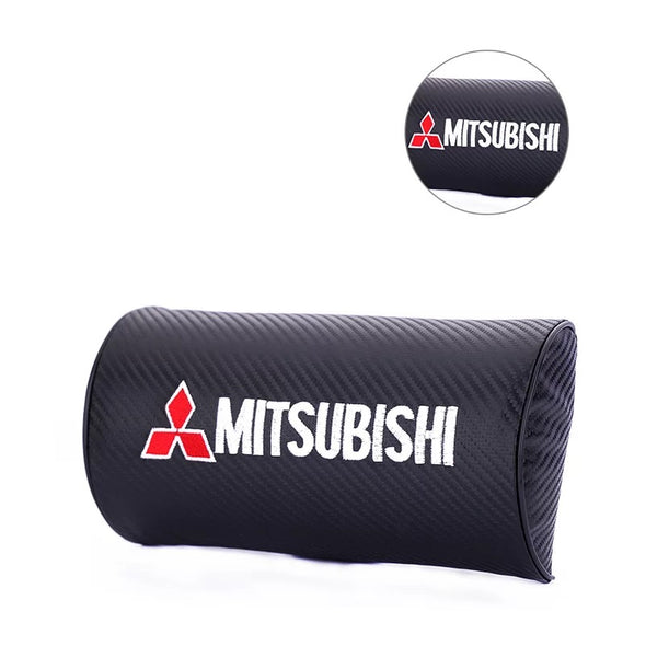 Mitsubishi Carbon Fiber Pattern Car Headrest Pillow Cushion
