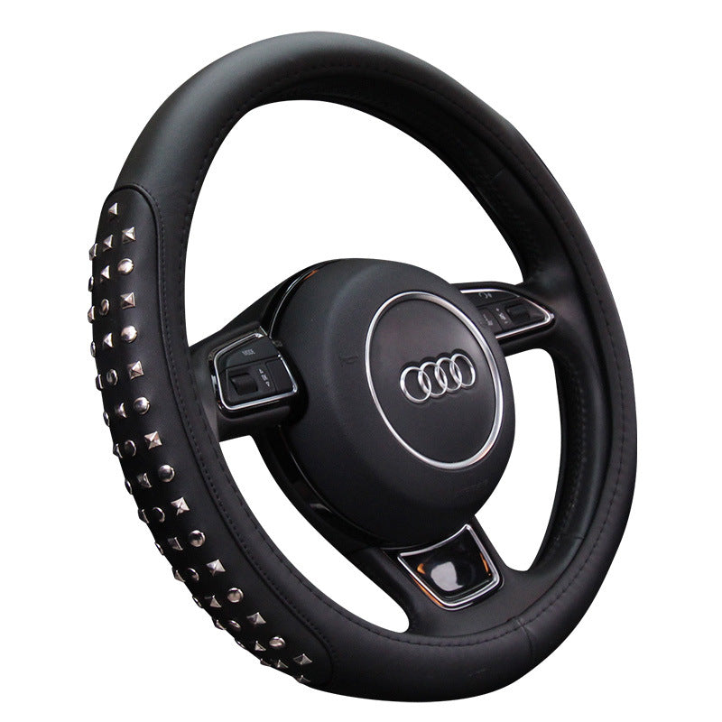 Punk Steering Wheel Cover with Rivets and Crown – Carsoda