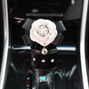Black Hand Brake & Gear Shift Cover with Camellia and Rhinestones