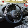 Boho Zigzag Black and White Cotton Steering wheel cover