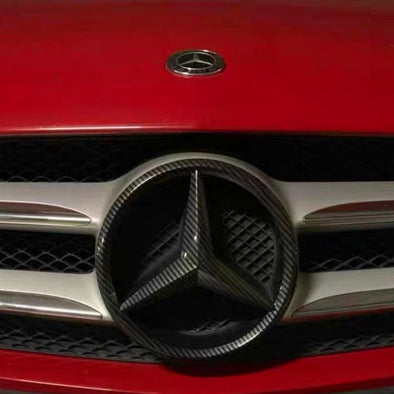 Mercedez Benz Chrome Logo Emblem Pattern Badge Symbol Decal Black Gloss or Matte Red Carbon Fiber