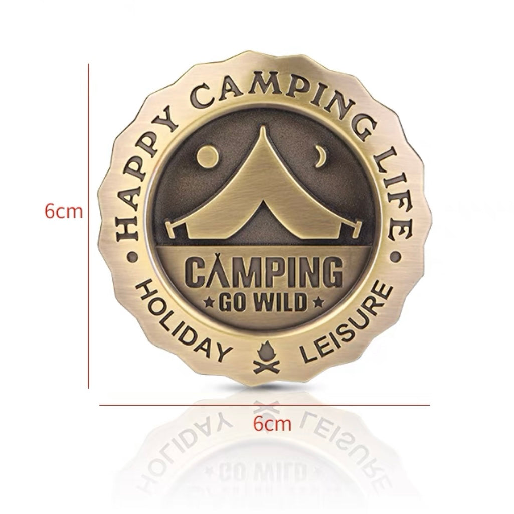 Happy Camping Go Wild 3D Chrome Metal Motorcycle Car Decal Sticker