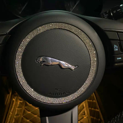 Bling Jaguar XEL/XFL/XF E-PACE Steering Wheel Emblem Ring Sticker Decal