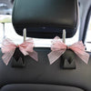 Tweed Bow and pearl Elegant Car Seat Hooks Hanger (2pcs)