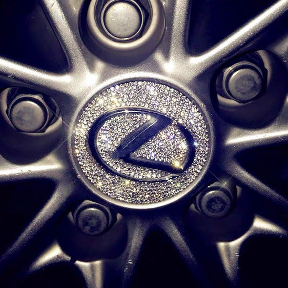 Bling Lexus LOGO Stickers for Tire wheel Center Caps Emblem Decal Made w/ Rhinestone Crystals
