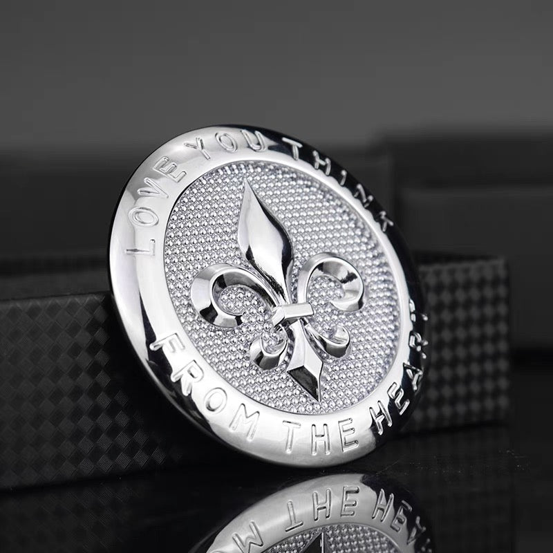 Lily Fleur Delis 3D metal Chrome Emblem Badge Decal Bumper Sticker