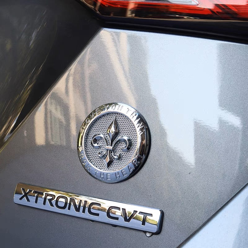 Lily Fleur Delis 3D metal Chrome Emblem Badge Decal Bumper Sticker