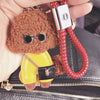 Handmade Teddy Keyring Dog Keychain leather charm for Car keys for handbag